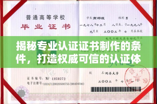 桑日揭秘专业认证证书制作的条件，打造权威可信的认证体系